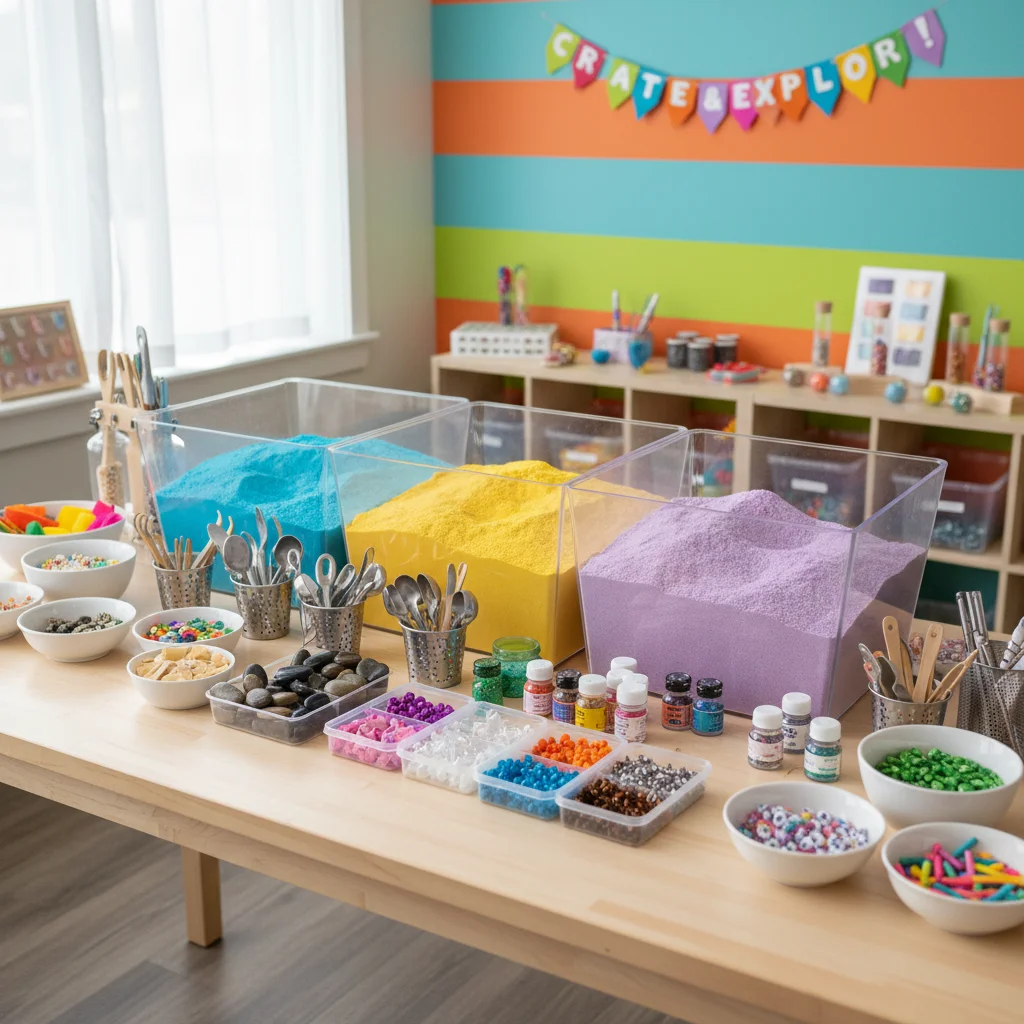 Build-Your-Own Dig Kit station with colorful materials